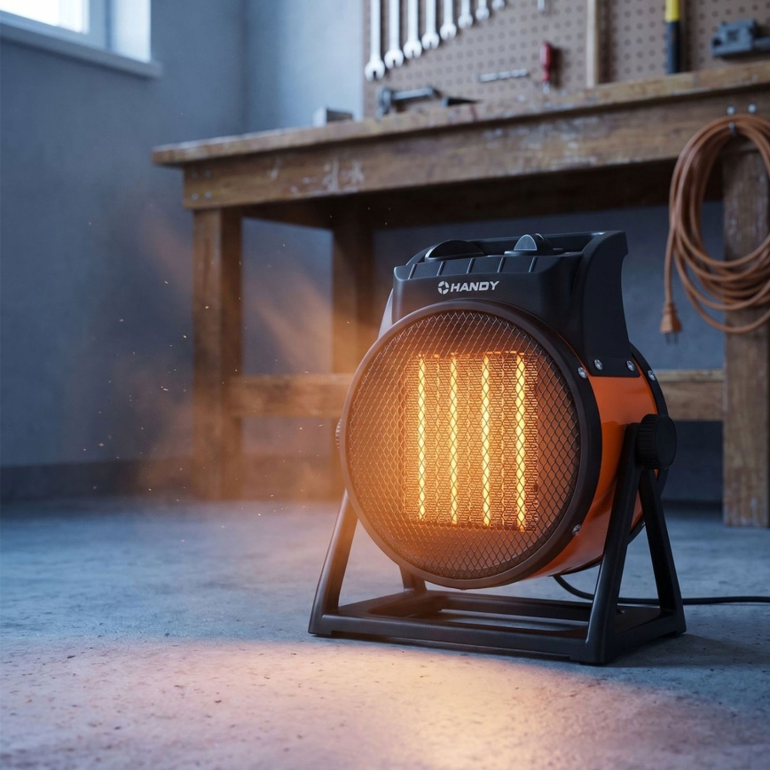Keramik-Heizlüfter 1000/2000 W, 230 V, orange/schwarz