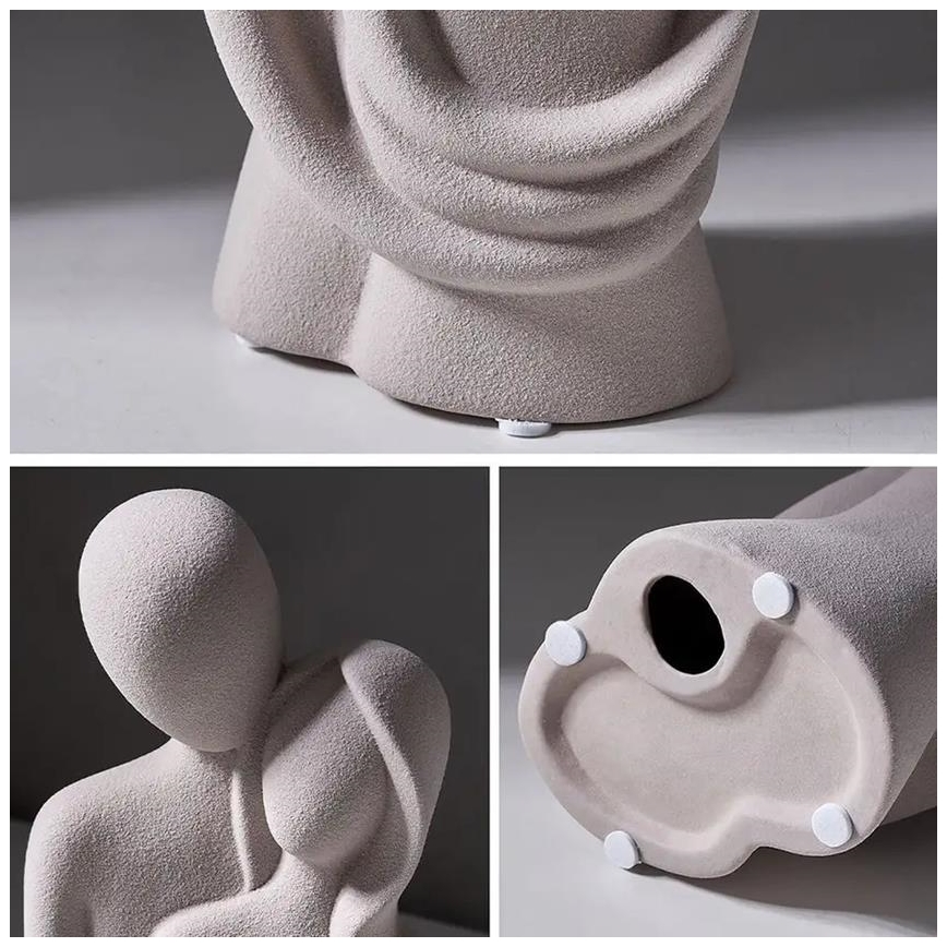 Keramik-Tischdekoration 21x8,5x10 cm weiß