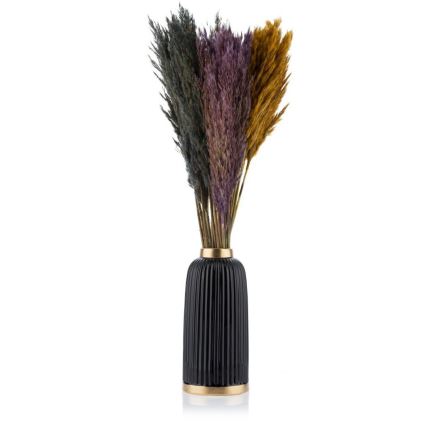 Keramik Vase ROSIE 25x13 cm schwarz/gold