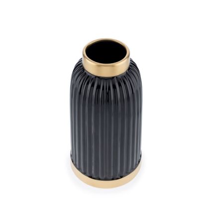 Keramik Vase ROSIE 25x13 cm schwarz/gold