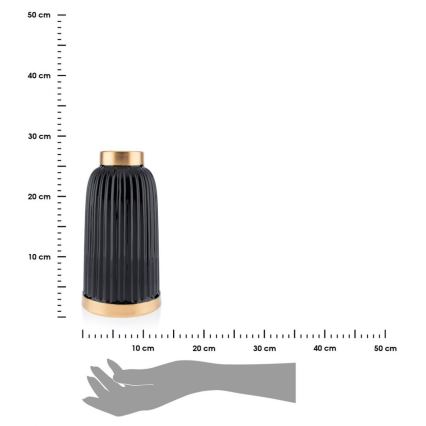 Keramik Vase ROSIE 25x13 cm schwarz/gold