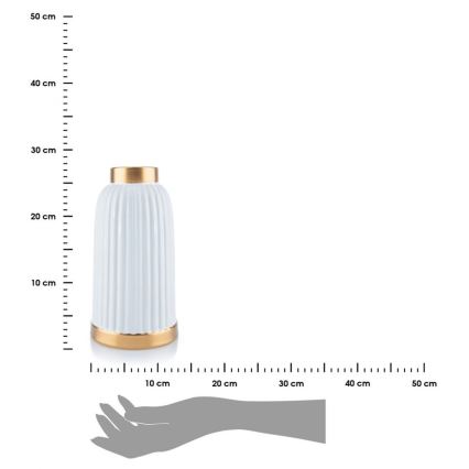 Keramik Vase  ROSIE 25x13 cm weiß/gold
