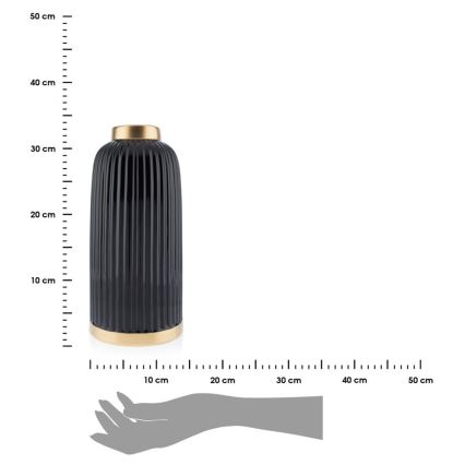 Keramik Vase ROSIE 30,5x14 cm schwarz/gold