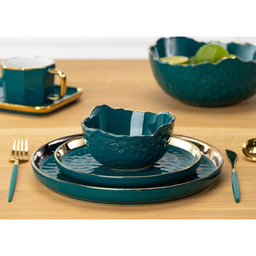 Keramikschale TIGELLA 13 cm grün/gold