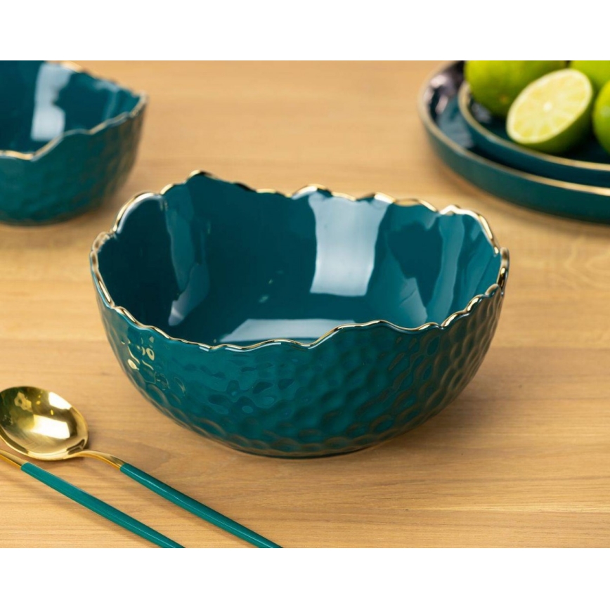 Keramikschale TIGELLA 20 cm grün/golden