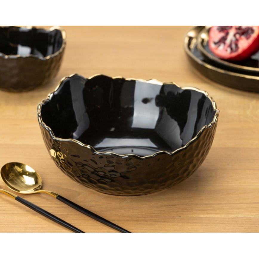 Keramikschale TIGELLA 20 cm schwarz/golden