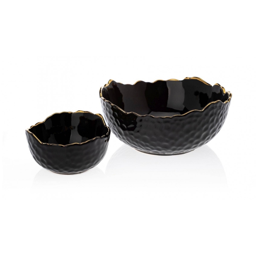 Keramikschale TIGELLA 20 cm schwarz/golden