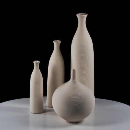 Keramikvase 33 cm, weiß
