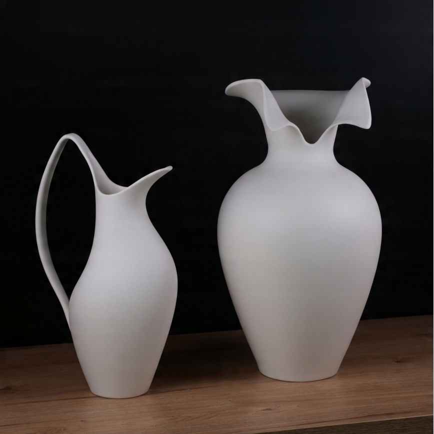 Keramikvase 41,5x23 cm weiß