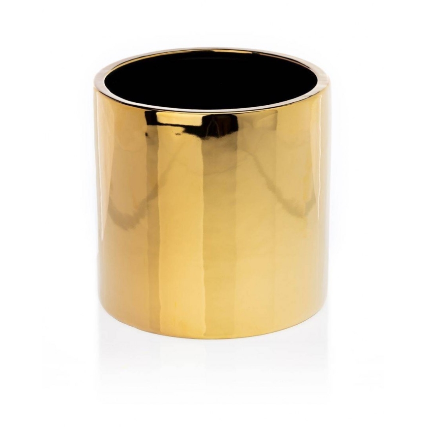 Keramischer Blumentopf FLORA 15x15 cm gold