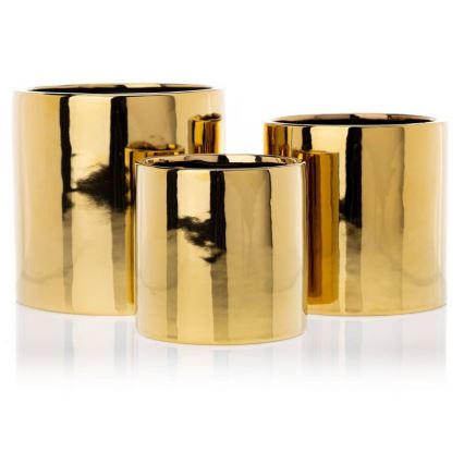 Keramischer Blumentopf FLORA 15x15 cm gold