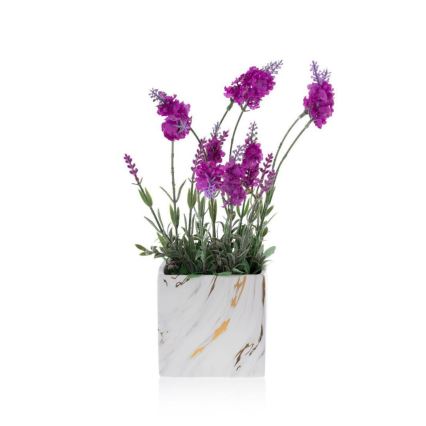 Keramischer Blumentopf MARBELA 11x11 cm weiß/gold