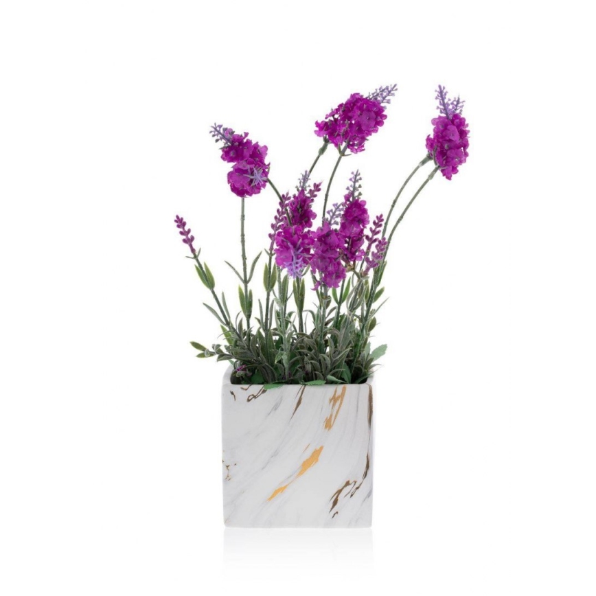 Keramischer Blumentopf MARBELA 11x11 cm weiß/gold