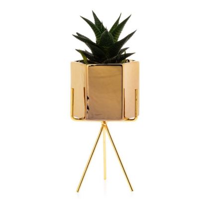 Keramischer Blumentopf SASHI 20x11 cm gold