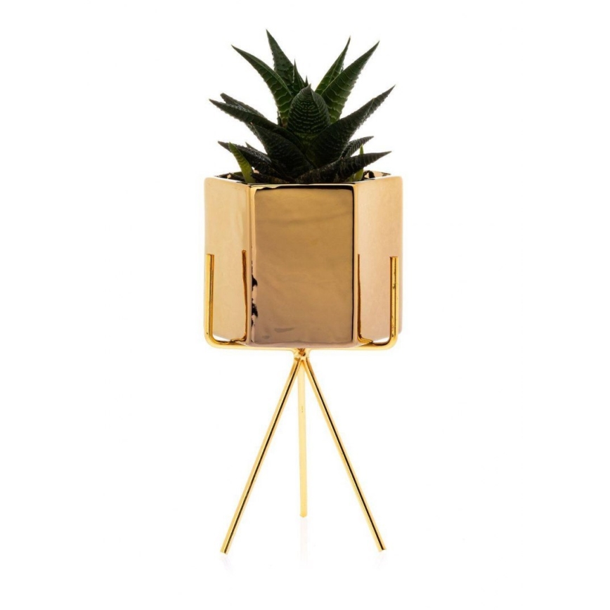 Keramischer Blumentopf SASHI 20x11 cm gold