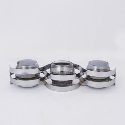 Kerzenhalter 33,5 x 10 x 8 cm, glänzender Chrom
