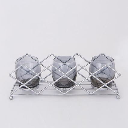 Kerzenhalter 33x10x11 cm, glänzender Chrom