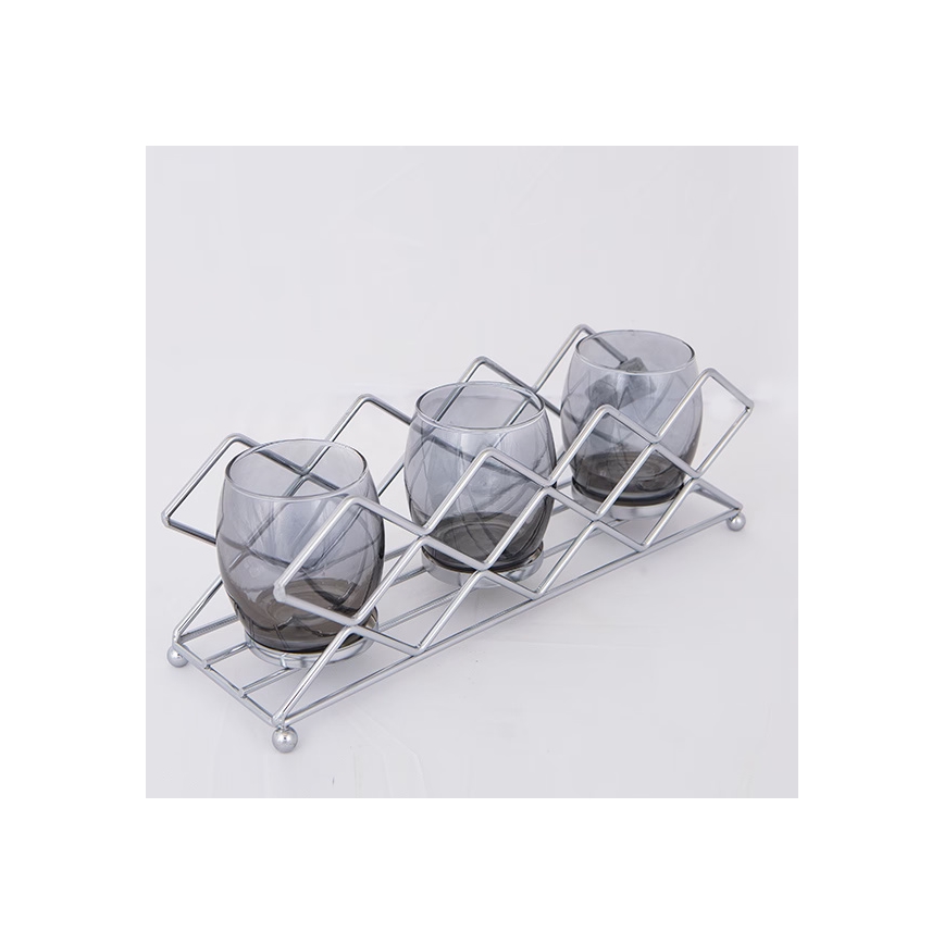 Kerzenhalter 33x10x11 cm, glänzender Chrom