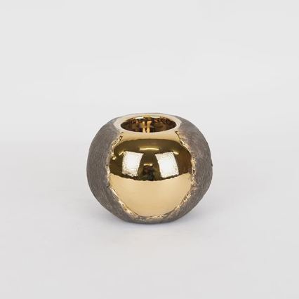 Kerzenhalter 7,5x10,5 cm gold/braun