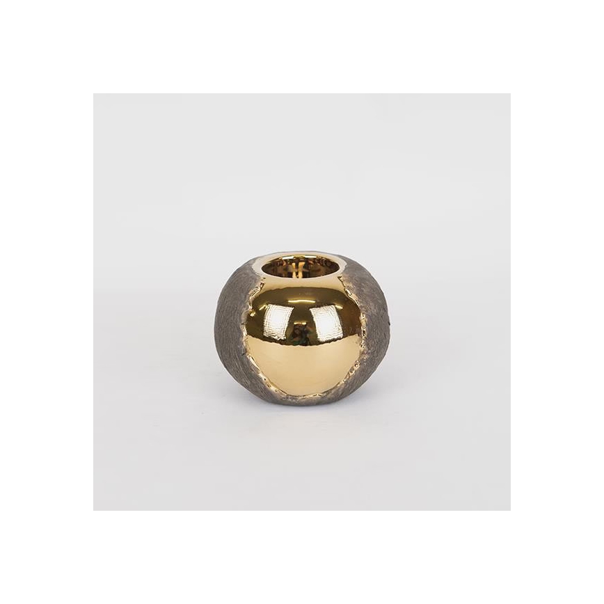 Kerzenhalter 7,5x10,5 cm gold/braun