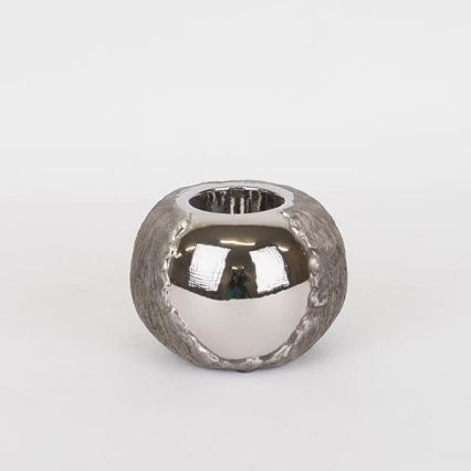 Kerzenhalter 7,5x10,5 cm silber/braun