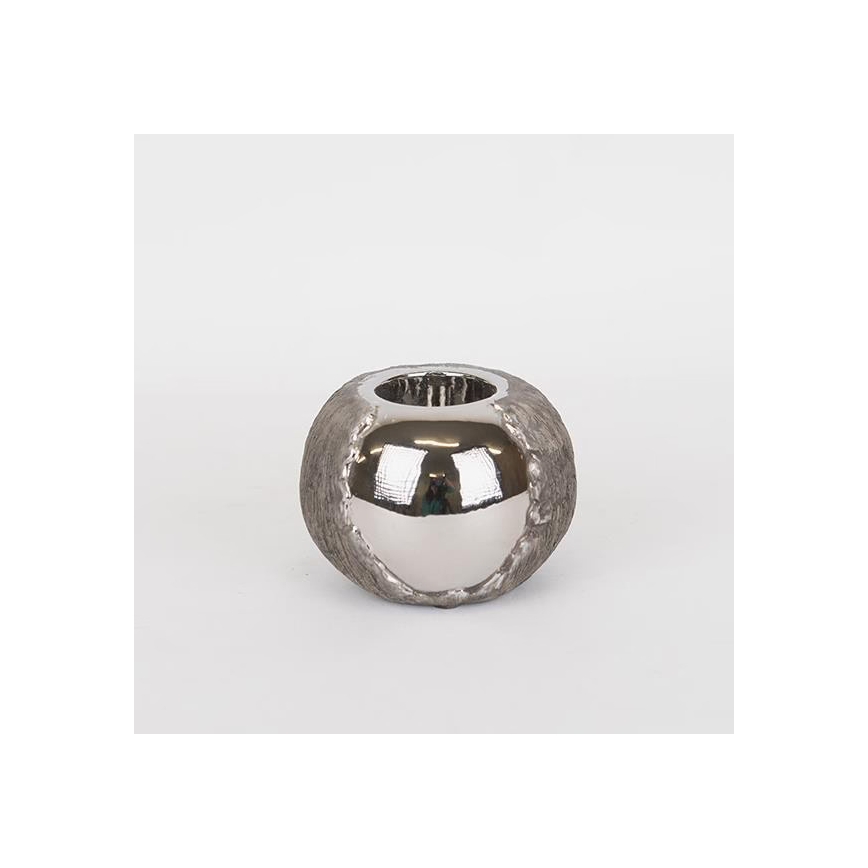 Kerzenhalter 7,5x10,5 cm silber/braun