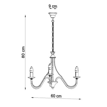 Kette-Kronleuchter MINERWA 3 3xE14/40W/230V weiß