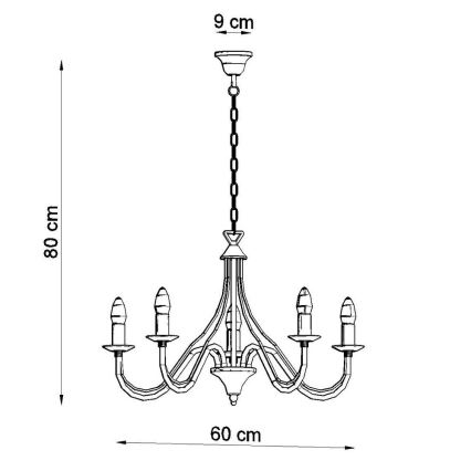 Kette-Kronleuchter MINERWA 5 5xE14/40W/230V weiß