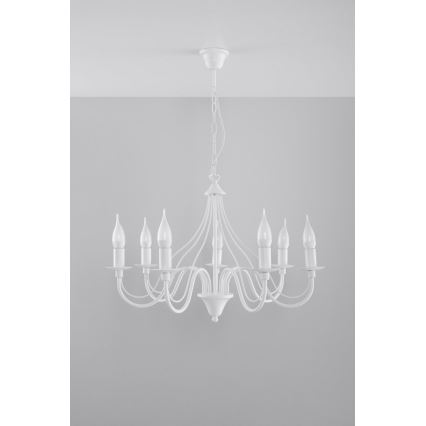 Kette-Kronleuchter MINERWA 7 7xE14/40W/230V weiß