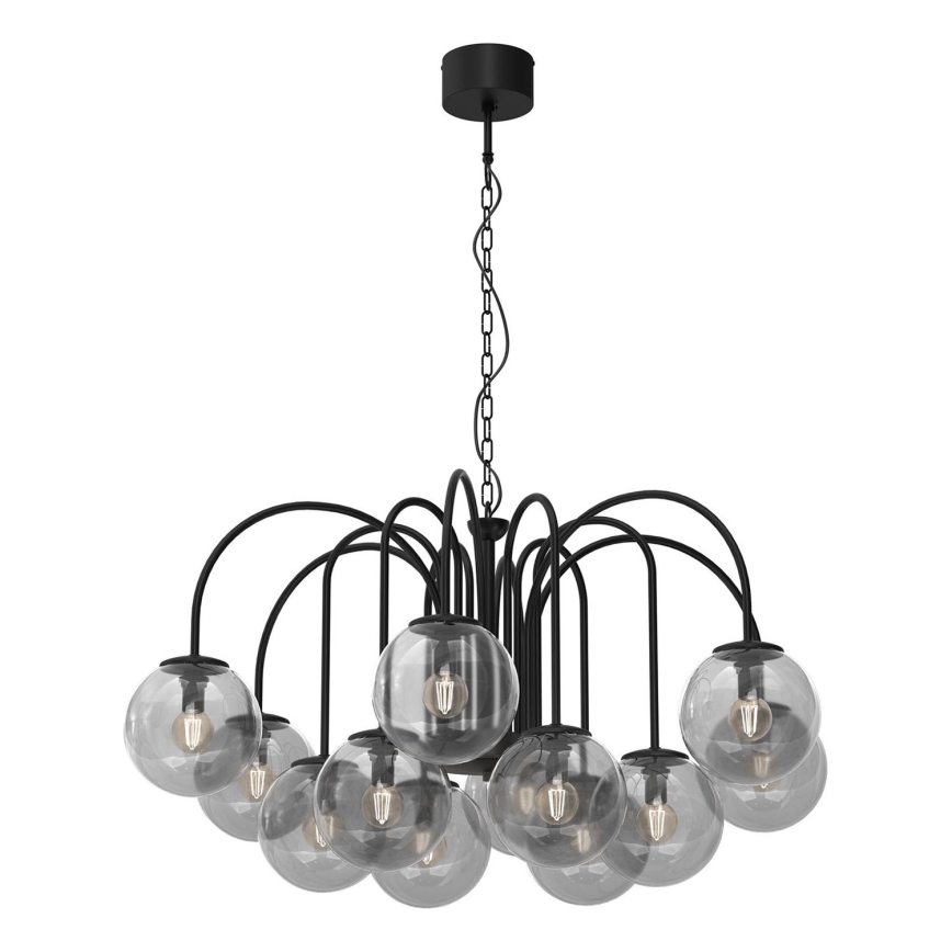 Ketten-Kronleuchter CAMBRIDGE 12xE14/60W/230V schwarz