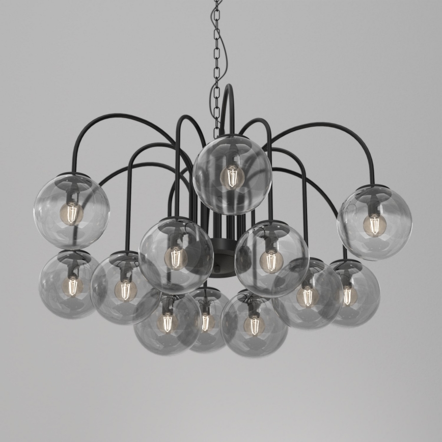 Ketten-Kronleuchter CAMBRIDGE 12xE14/60W/230V schwarz