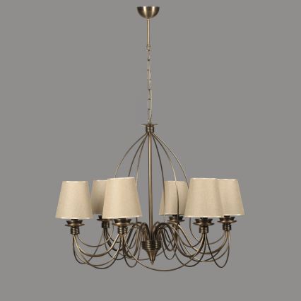 Kettenhängelampe CLASSIC 6xE14/40W/230V bronze/beige