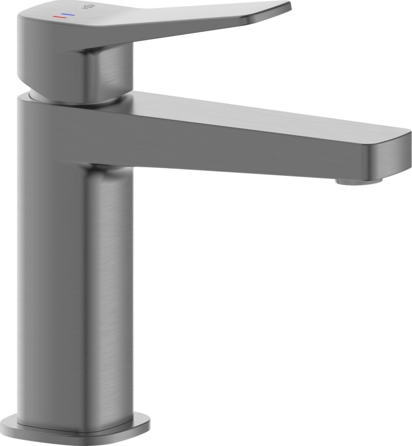 KFA Armatura 4522-815-61 - Waschtischarmatur mit Ablaufgarnitur MALAGA 15,9 cm, metallgrau