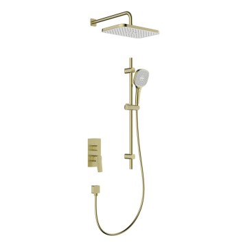 KFA Armatura 4529-301-31 - Duschgarnitur mit Unterputz-Armatur MALAGA gebürstetes Gold