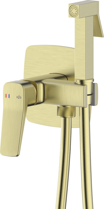 KFA Armatura 4529-512-31 - Bidetarmatur mit Handbrause zur Unterputzmontage MALAGA, gebürstetes Gold