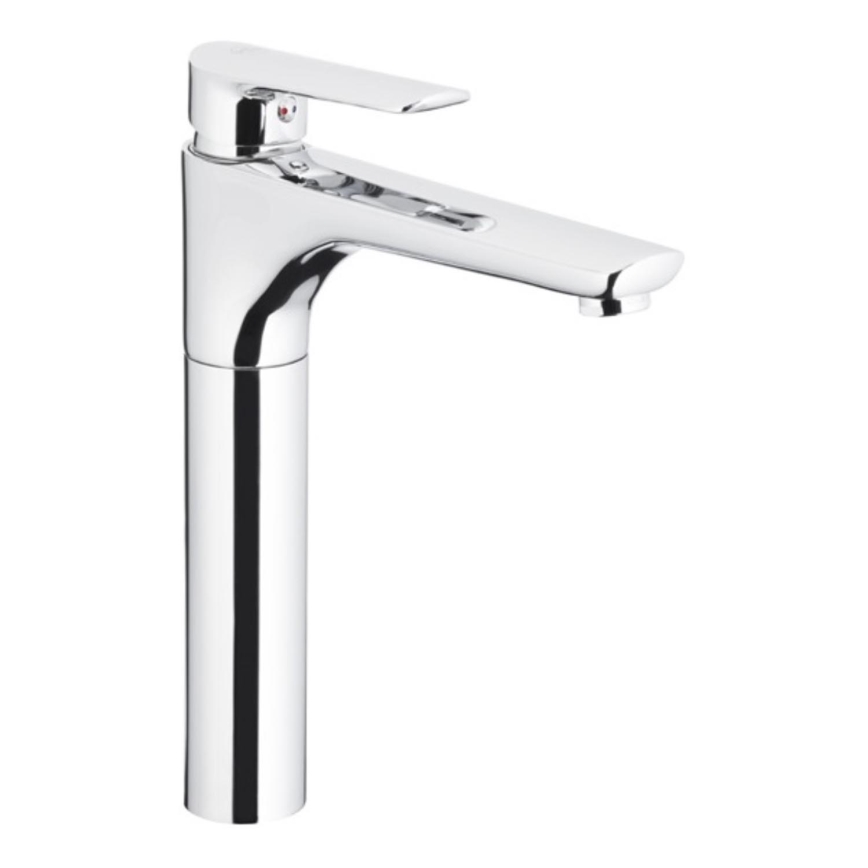 KFA Armatura 5022-712-00 - Waschbeckenarmatur + Ablauf mit Überlauf TANZANIT 28,4 cm glänzendes Chrom