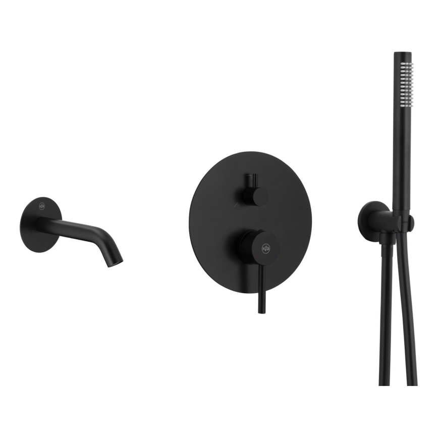 KFA Armatura 5039-401-81 - Badewannengarnitur mit Unterputz-Armatur MOZA matt schwarz