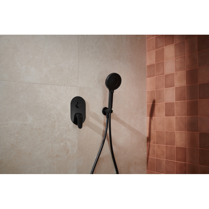 KFA Armatura 5559-501-81 - Duschgarnitur mit Unterputz-Armatur OTAVA matt schwarz