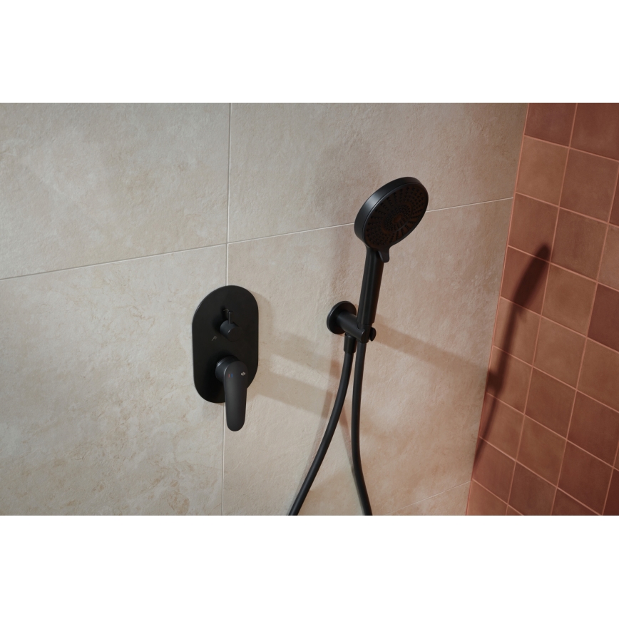 KFA Armatura 5559-501-81 - Duschgarnitur mit Unterputz-Armatur OTAVA matt schwarz