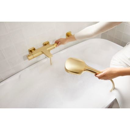 KFA Armatura 5756-910-31 - Duschset mit Thermostatarmatur MALAGA, gebürstetes Gold