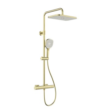 KFA Armatura 5756-910-31 - Duschset mit Thermostatarmatur MALAGA, gebürstetes Gold