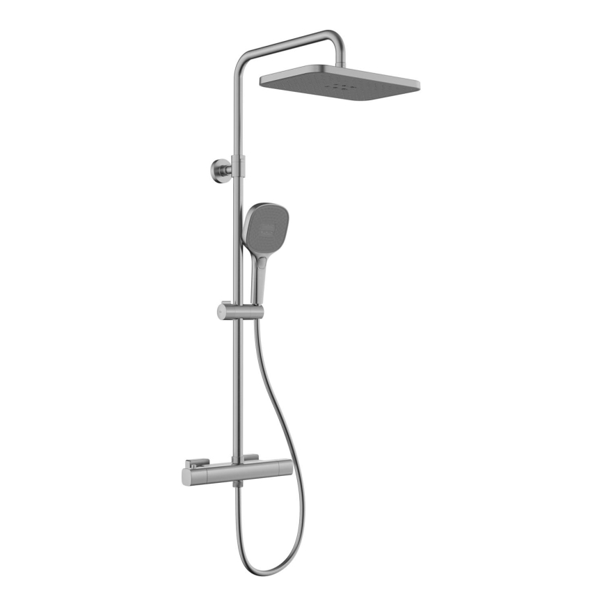 KFA Armatura 5756-910-61 - Duschset mit Thermostatarmatur MALAGA in Metallicgrau