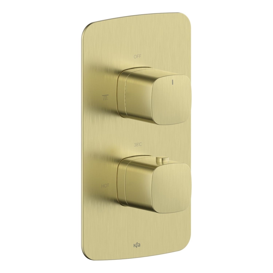 KFA Armatura 5759-001-31 - Thermostatische Unterputz-Duscharmatur MALAGA, gebürstetes Gold