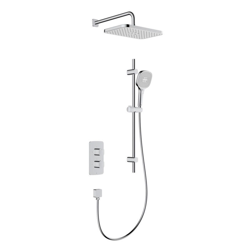 KFA Armatura 5759-301-00 - Duschgarnitur mit thermostatischer Unterputzarmatur MALAGA in Hochglanz-Chrom