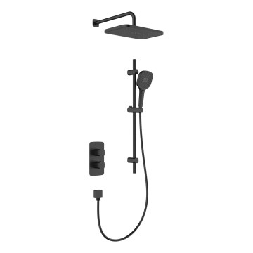 KFA Armatura 5759-301-81 - Duschset mit thermostatischer Unterputzarmatur MALAGA schwarz