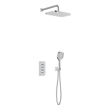 KFA Armatura 5759-501-00 - Duschgarnitur mit thermostatischer Unterputz-Armatur MALAGA, Hochglanz-Chrom
