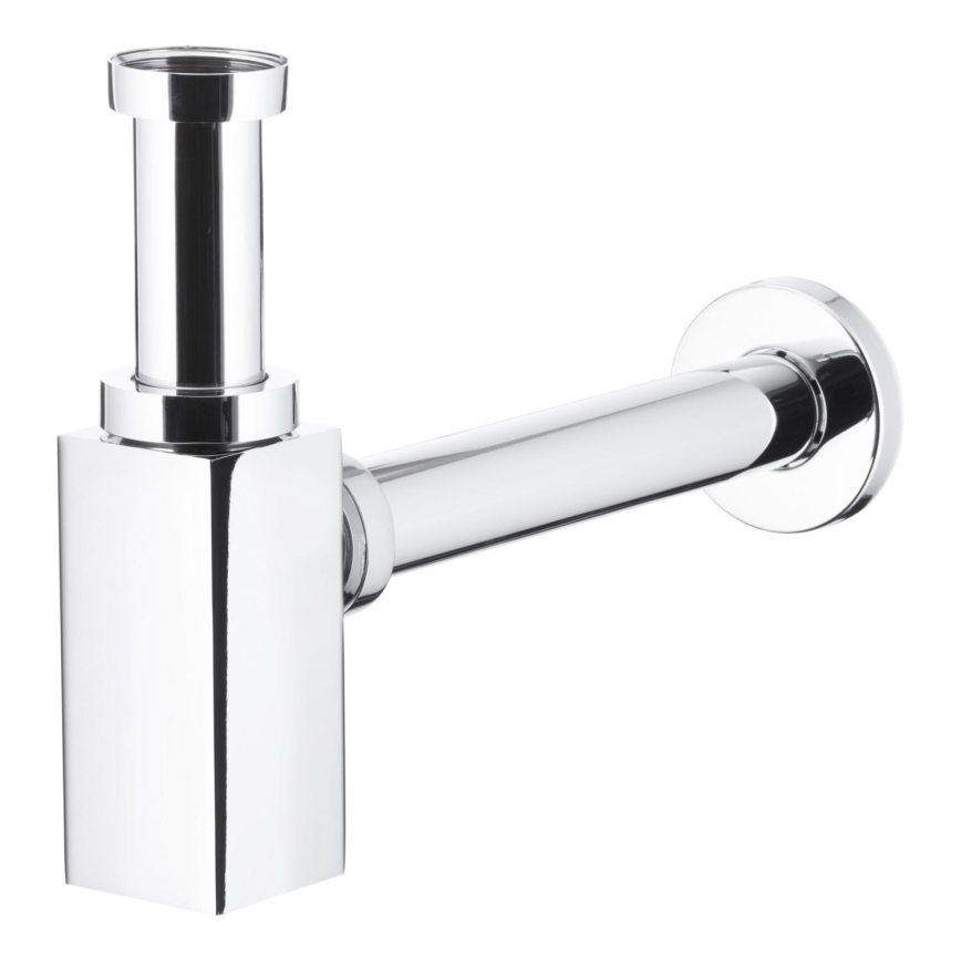 KFA Armatura 600-002-00 - Eckiger Siphon glänzendes Chrom