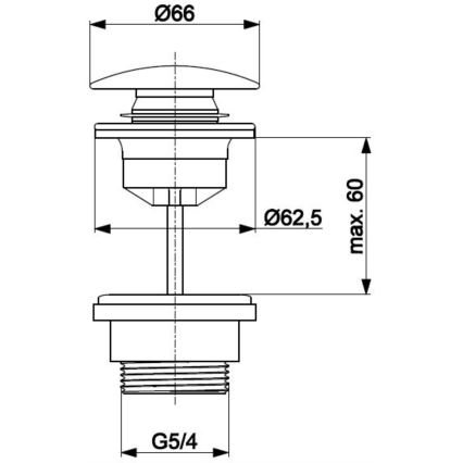 KFA Armatura 660-320-31 - Ablaufgarnitur CLICK-CLACK d 6,6 cm Edelstahl/geschliffen golden