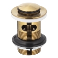 KFA Armatura 660-354-31 - Waschbecken Ablauf mit Überlauf CLICK-CLACK d 6,2 cm Messing/geschliffen golden