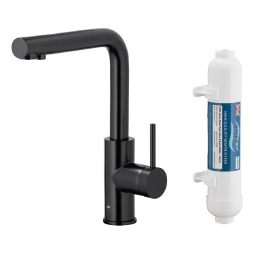KFA Armatura 6623-912-81 - Wasserhahn mit Filter DUERO PURE Edelstahl/matt schwarz + Filter